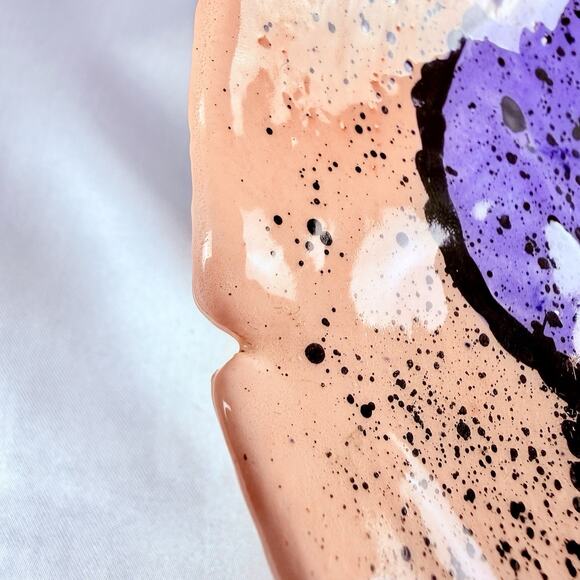 VTG Studio Art Pottery Abstract Pink MONSTERS Bowl 13” Modern 1980s Babat - Picture 7 of 15